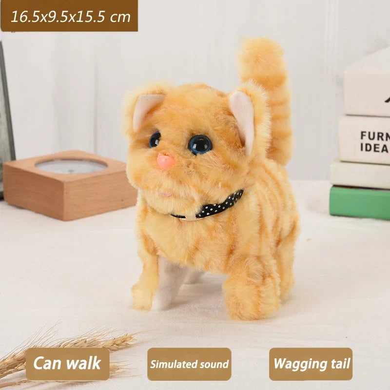 Interactive Walking & Meowing Plush Cat