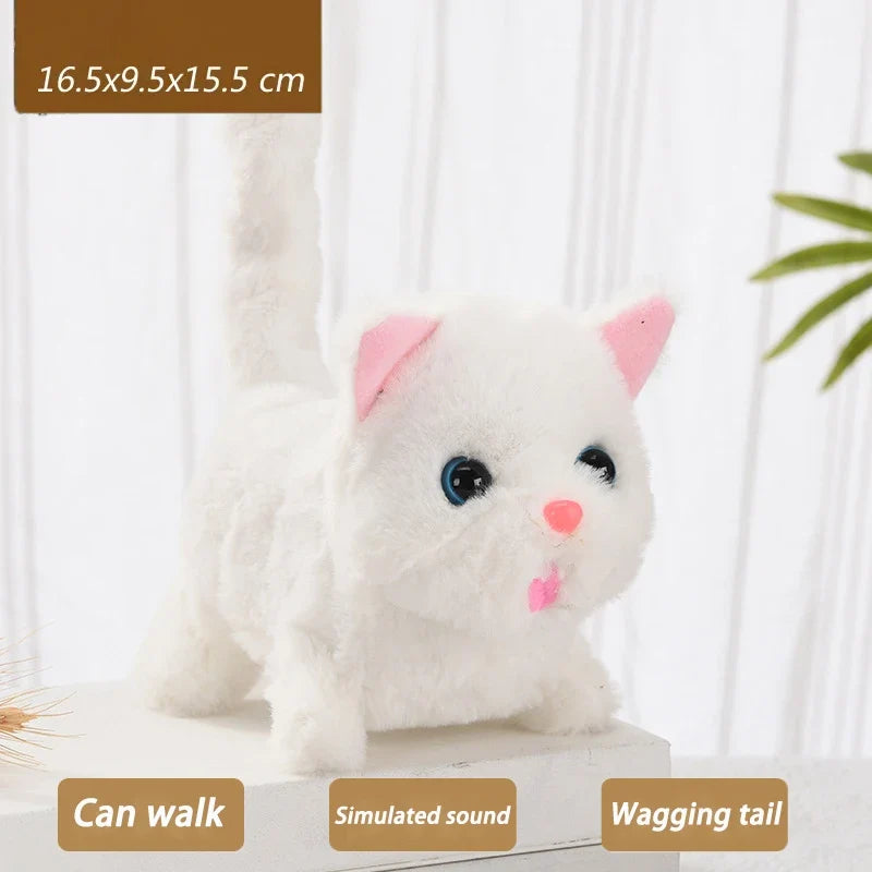 Interactive Walking & Meowing Plush Cat