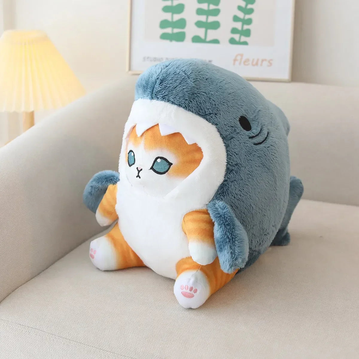 Kawaii Shark-Cat Plush Toy