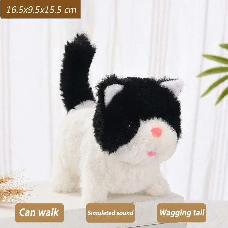 Interactive Walking & Meowing Plush Cat