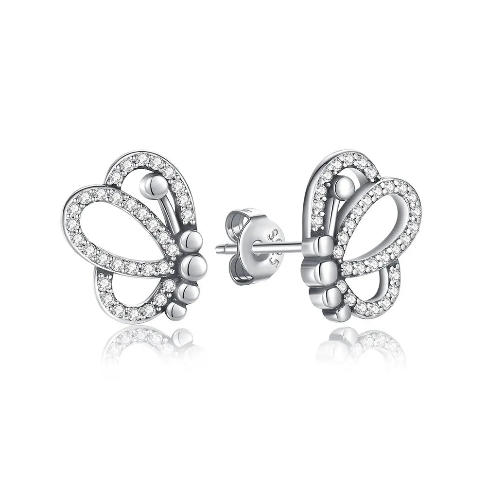 925 Sterling Silver Crown, Heart & Bee Earrings