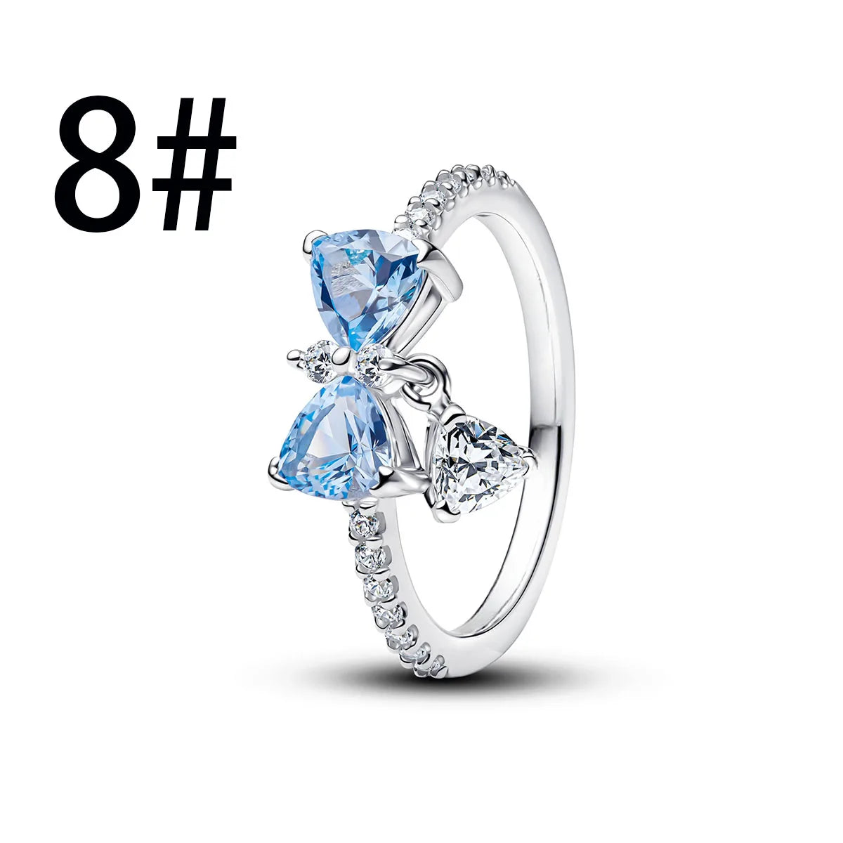 925 Sterling Silver Blue Bow Charm Jewelry