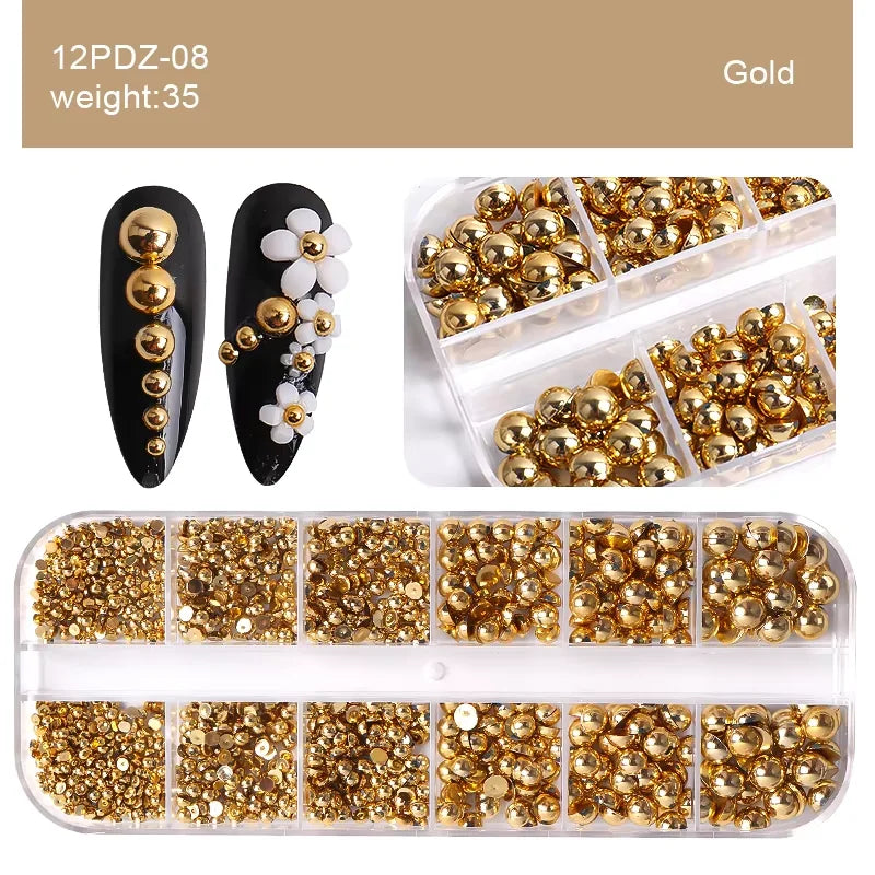 Acrylic Flower Nail Art Decorations, 5 g