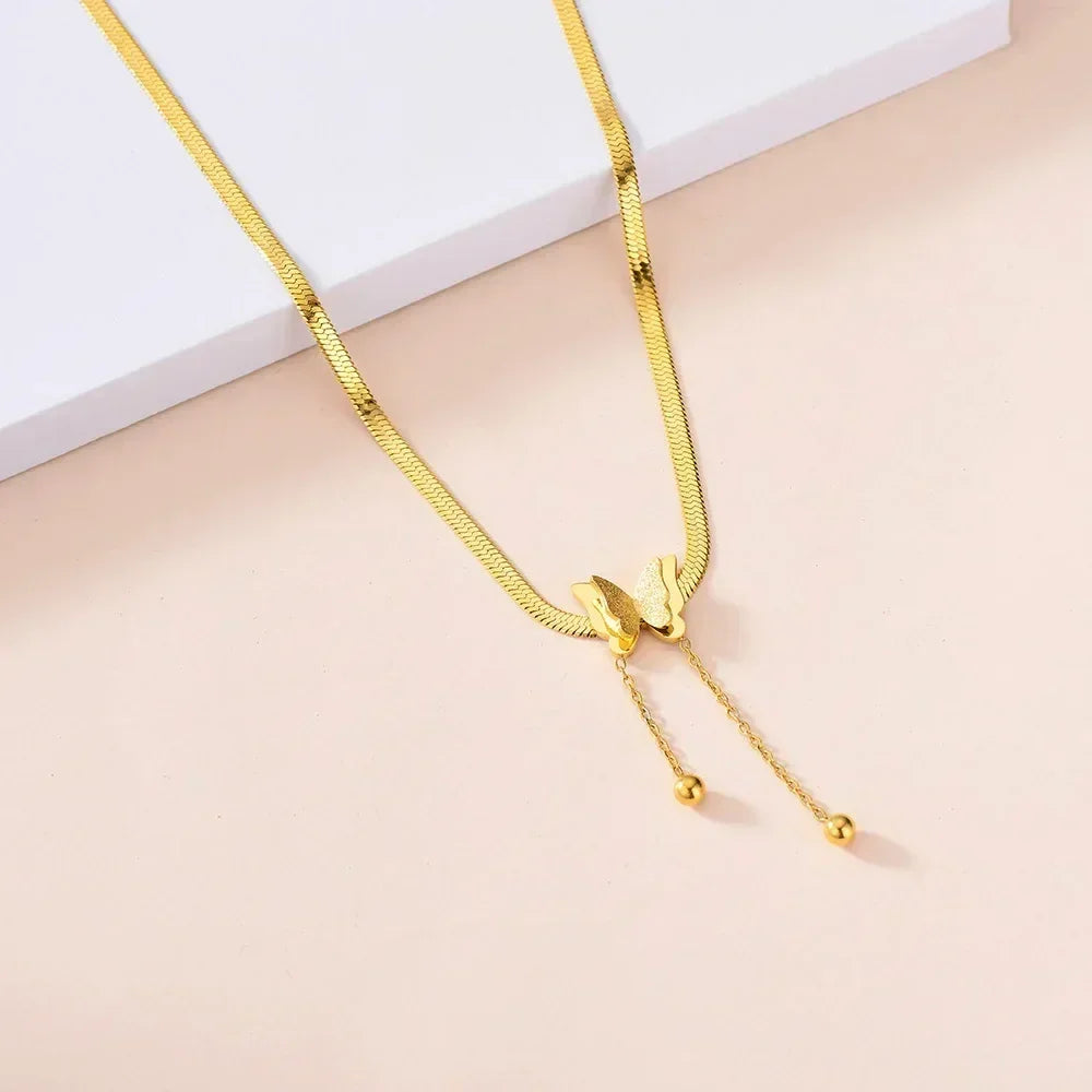 Square Pink Zircon Pendant Necklace