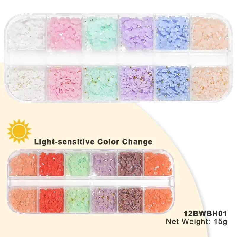 Acrylic Flower Nail Art Decorations, 5 g