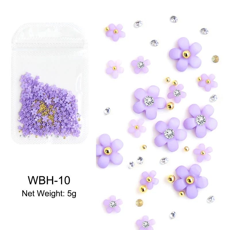 Acrylic Flower Nail Art Decorations, 5 g
