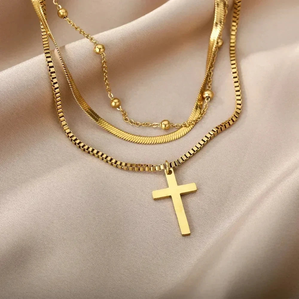 316L Stainless Steel Layered Heart Necklace