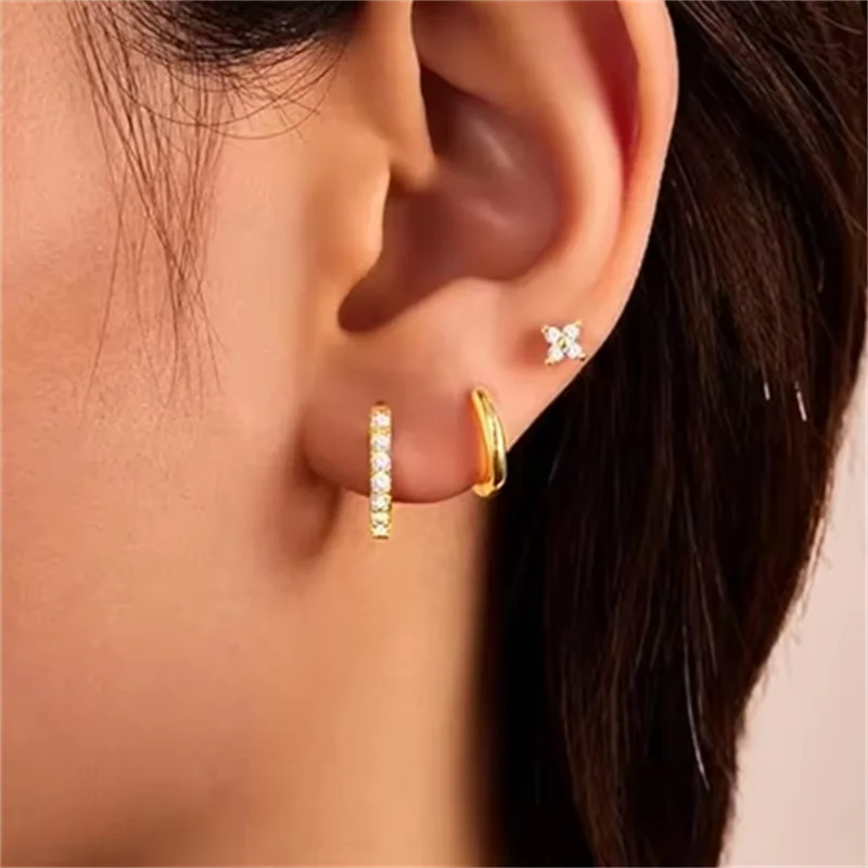 Three-Piece Floral Cartilage Earring Set