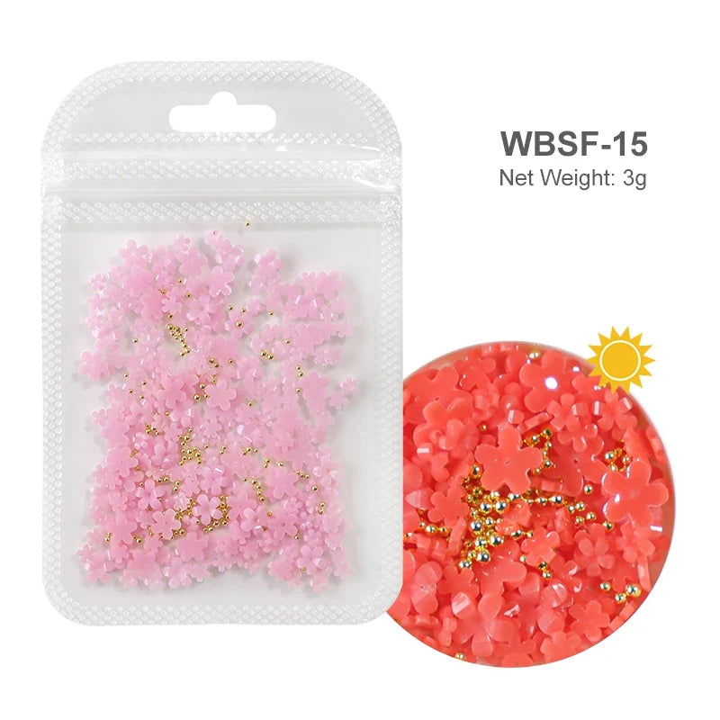 Acrylic Flower Nail Art Decorations, 5 g