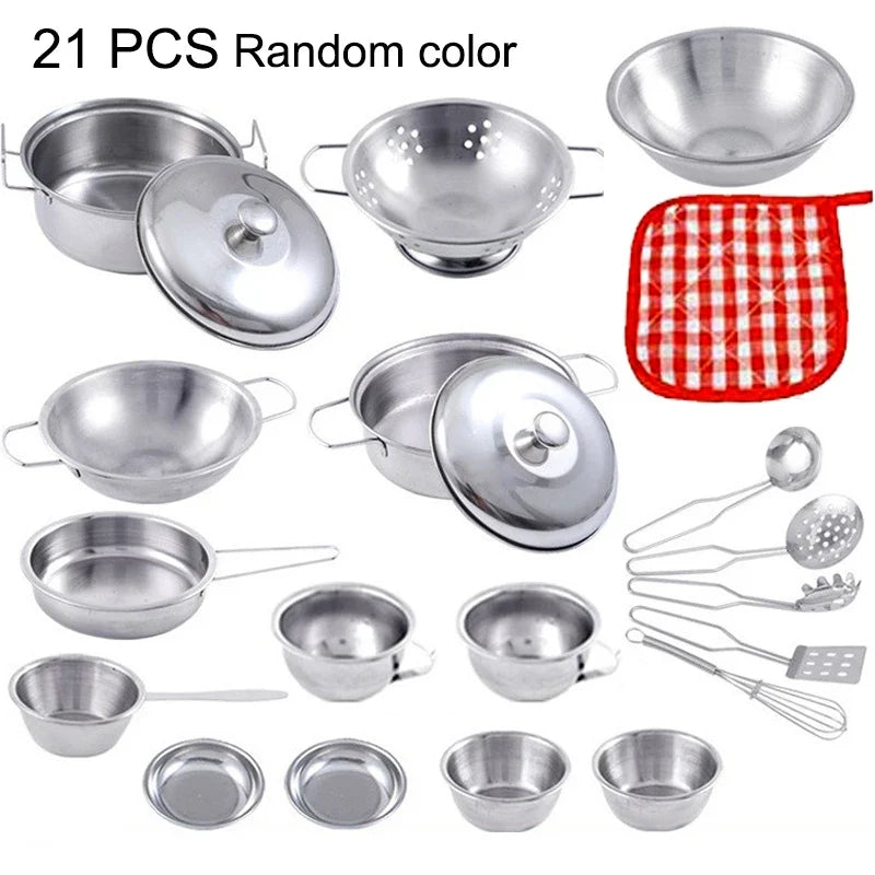Kids’ Stainless Steel Pretend Play Cookware Set