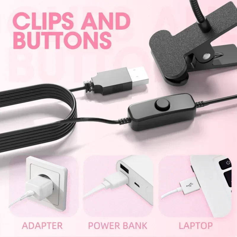 Mini USB Clip-On UV Nail Lamp, 395 nm