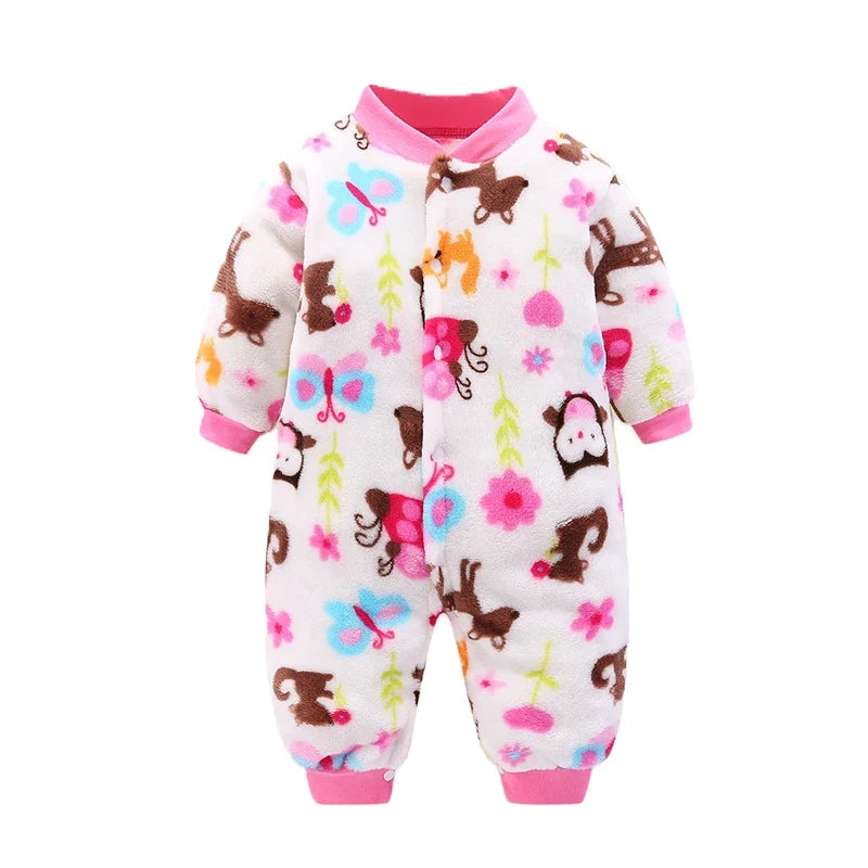 Baby Flannel Romper, 0–18 Months