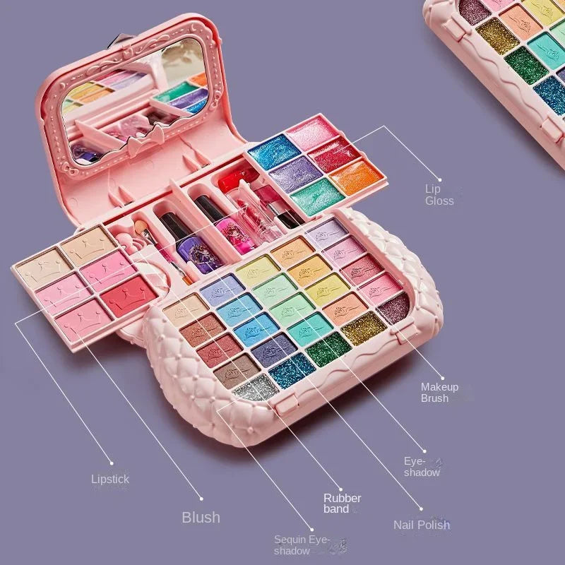 Kids’ Washable Pretend Makeup Kit with Cat-Ear Bag