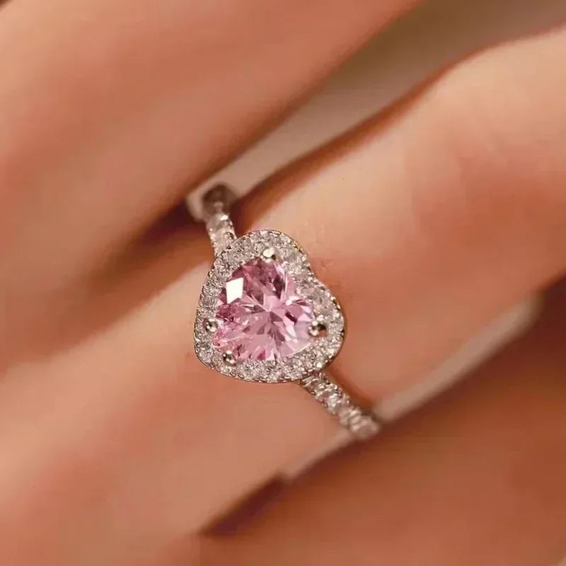 Heart-Shaped Zircon Ring