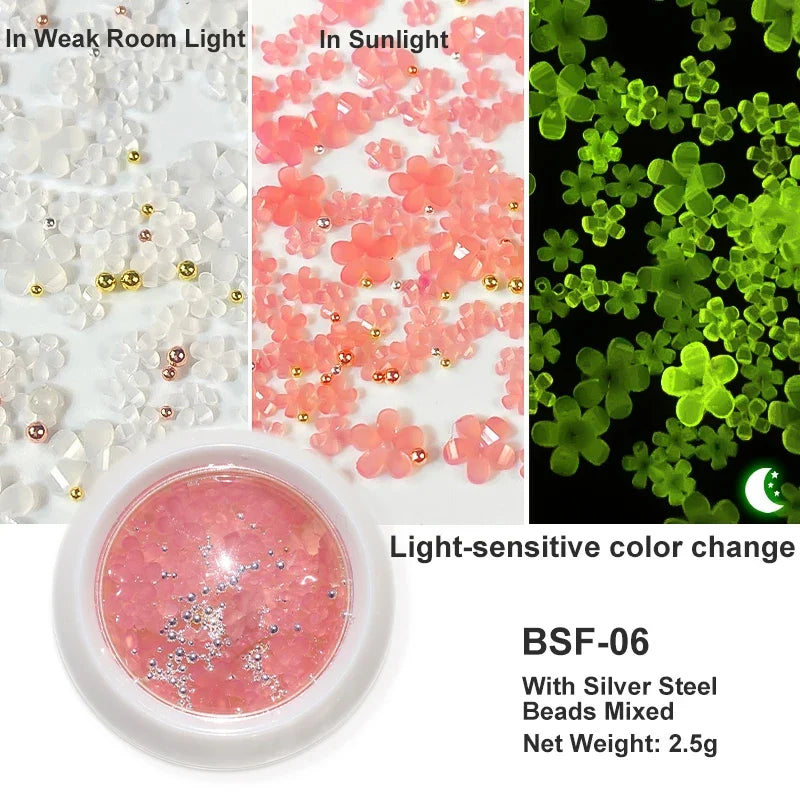 Acrylic Flower Nail Art Decorations, 5 g