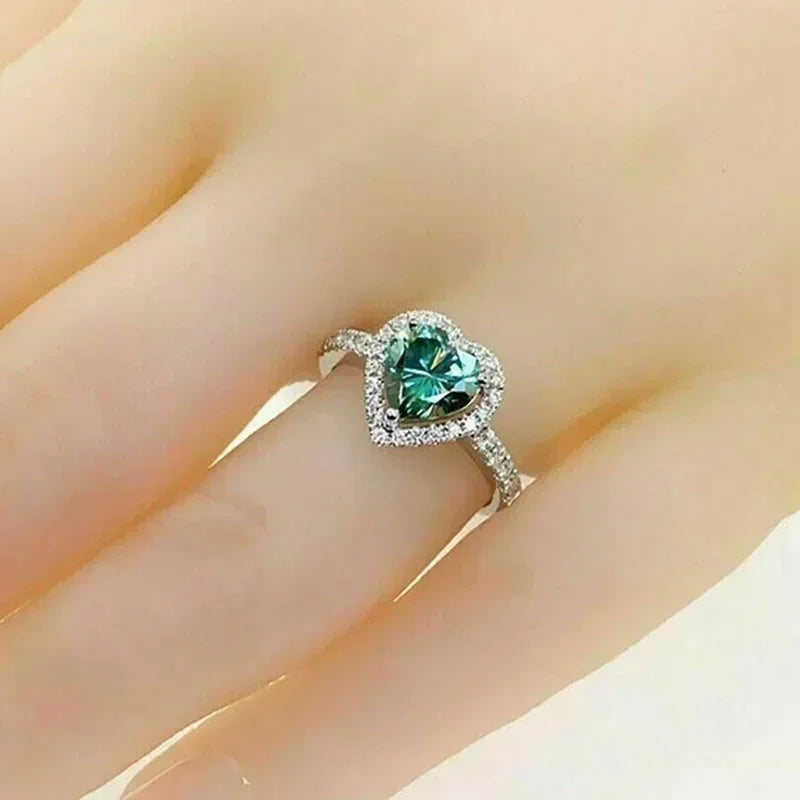 Heart-Shaped Zircon Ring