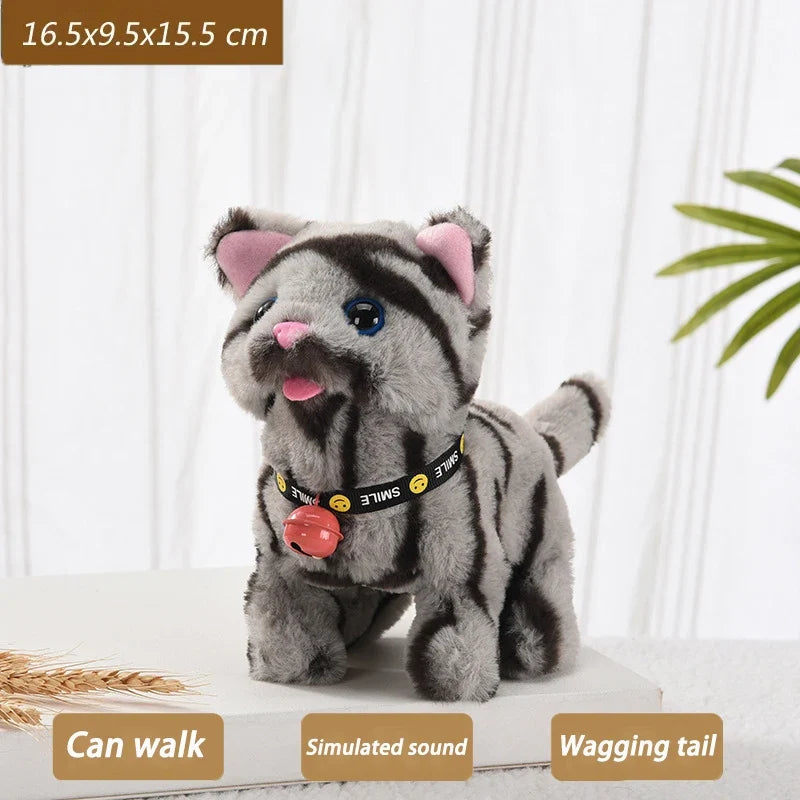 Interactive Walking & Meowing Plush Cat