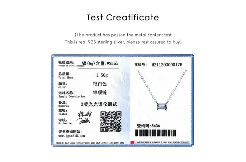 925 Sterling Silver Zirconia Charm Pendant Necklace