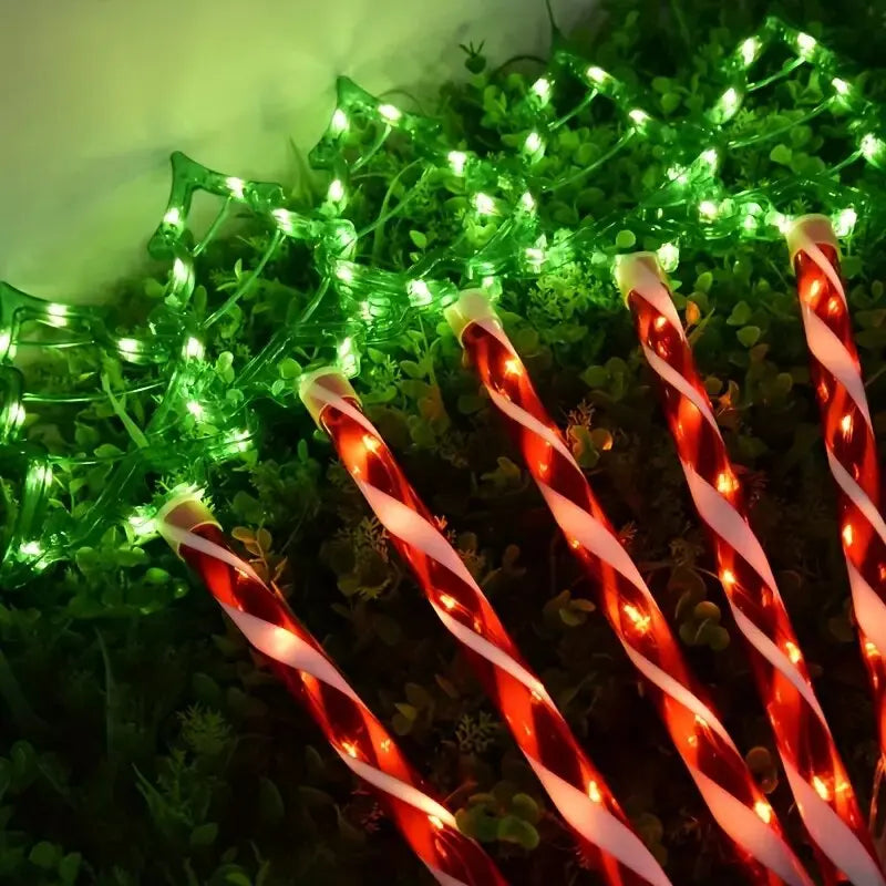 5PC/set Solar Candy Christmas Tree Garden Lights Outdoor Waterproof Lawn Lamp LED Decoration Stake