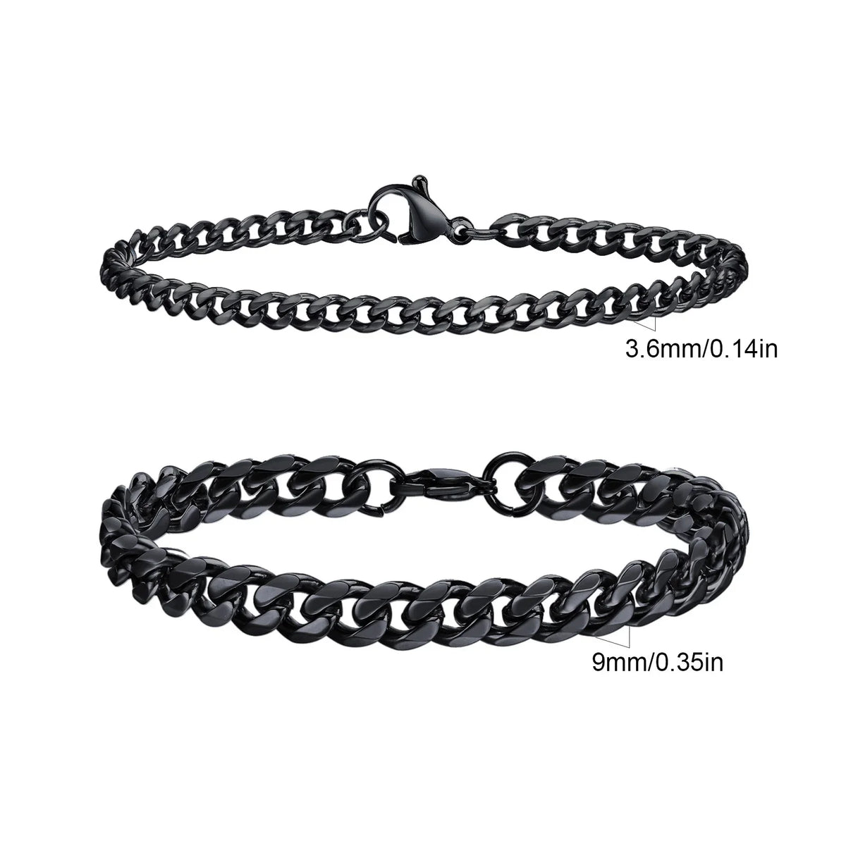 Men's Two-Piece Stainless Steel Chain Bracelet Set