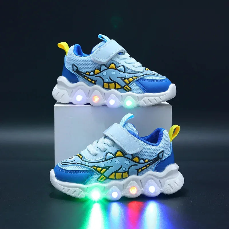 Kids’ Dinosaur LED Light-Up Sneakers