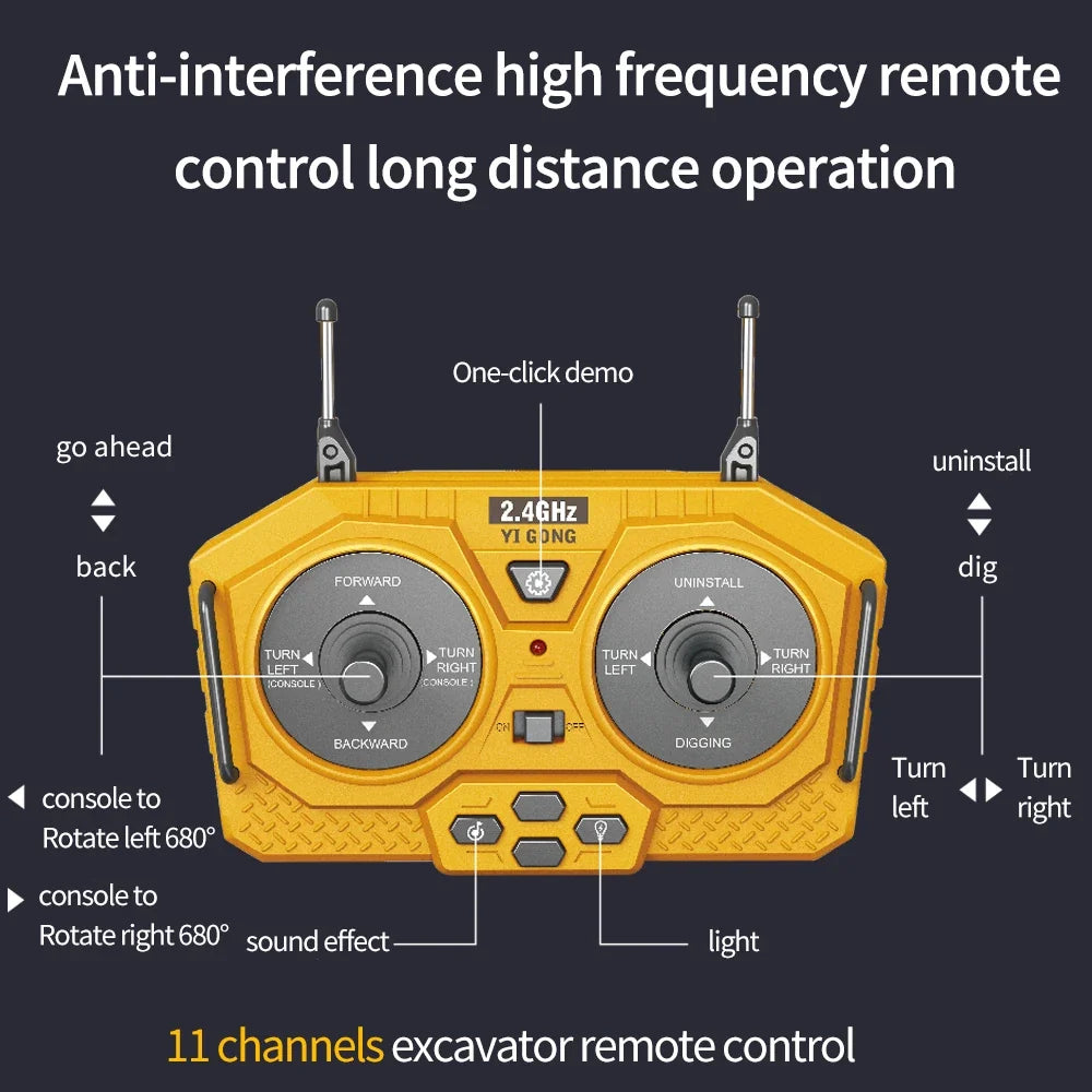 Remote-Control Excavator Toy