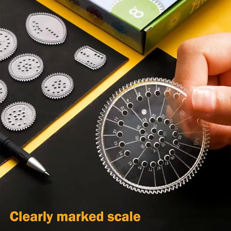 Geometric Drawing Tool Set, 22 Pieces
