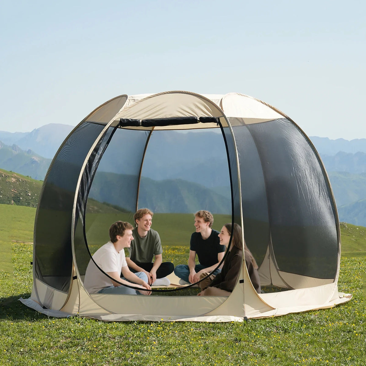 PAKICETUS 6–8-Person Portable Mosquito Screen House Tent