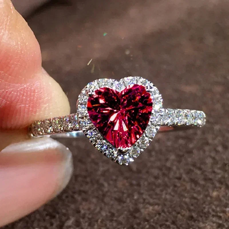Heart-Shaped Zircon Ring