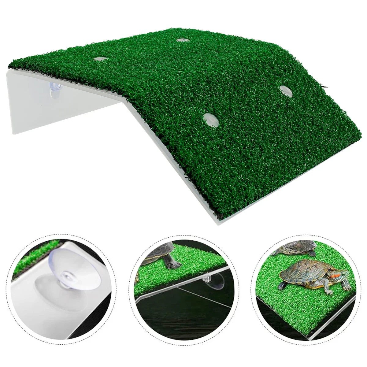 S/M/L Size Turtle Platform Float Decoration Reptile Resting Terraces Moss Grass Ramp Island Aquarium