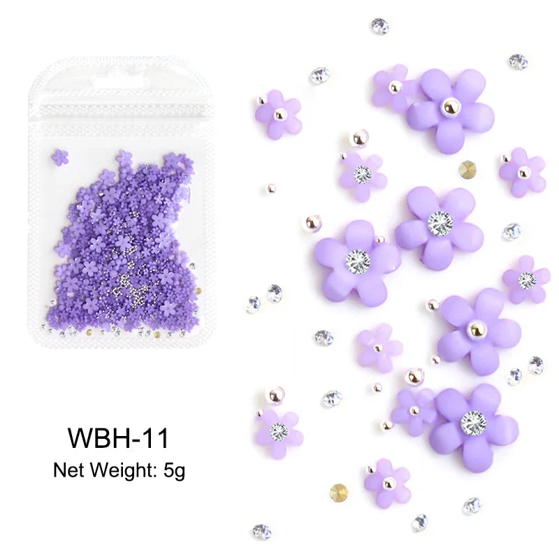Acrylic Flower Nail Art Decorations, 5 g