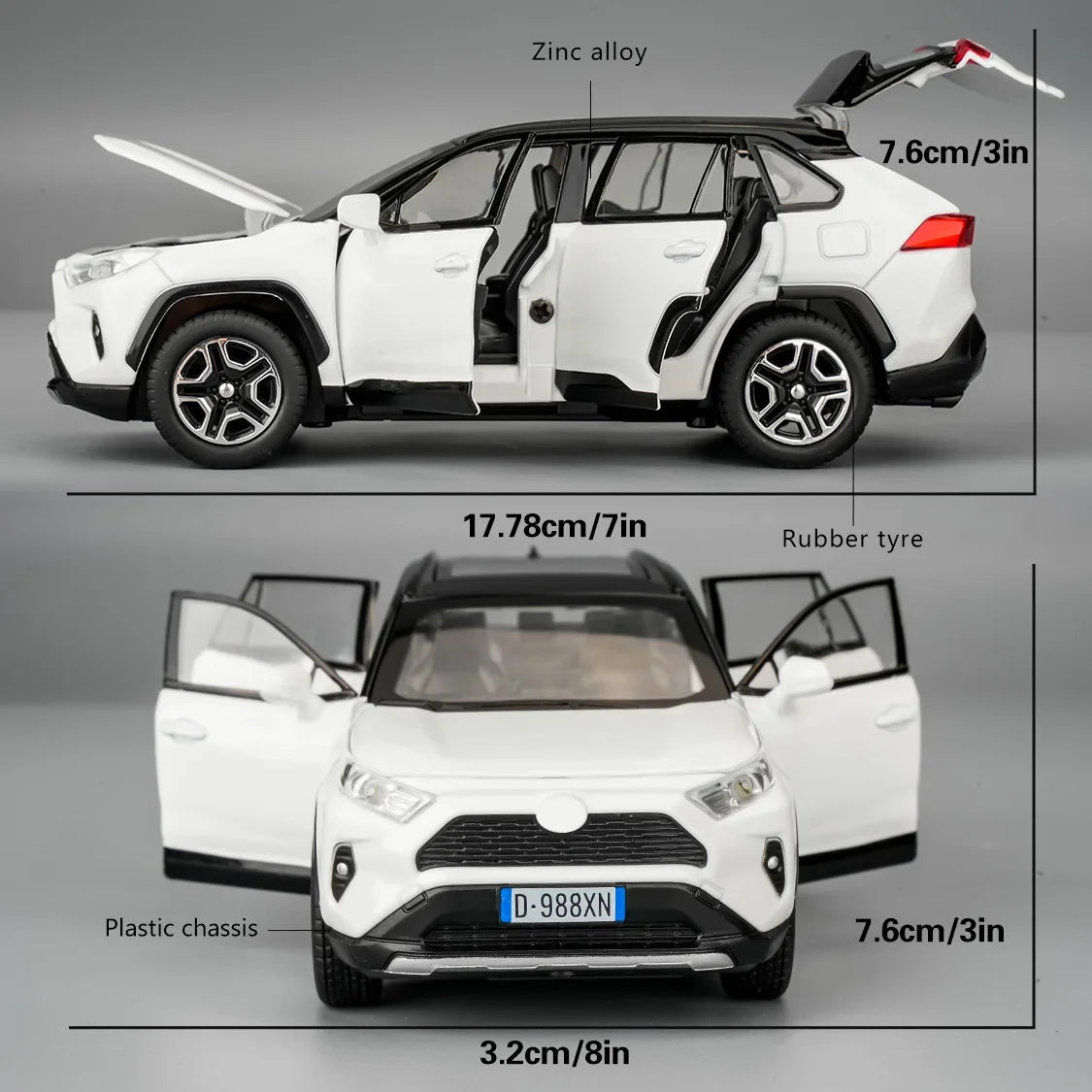 RAV4 Alloy Die-Cast Toy Car with Lights & Sound