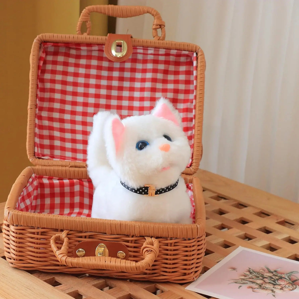 Interactive Walking & Meowing Plush Cat