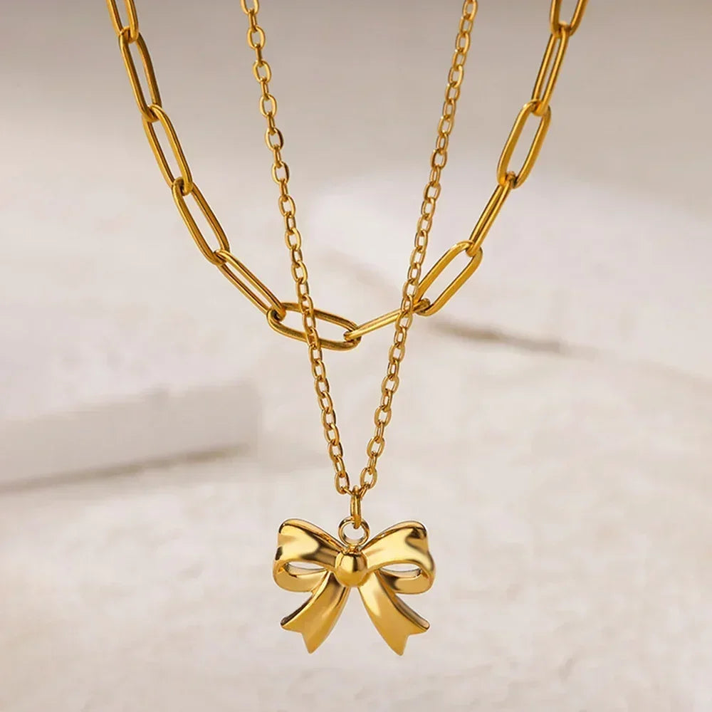 316L Stainless Steel Layered Heart Necklace