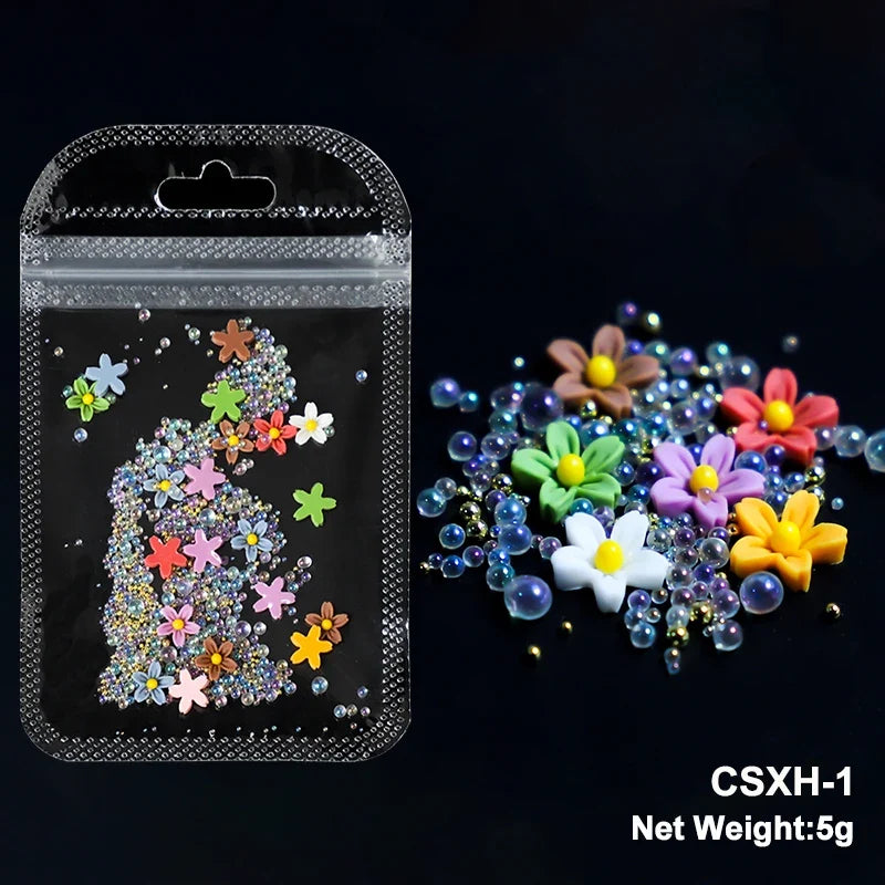 Acrylic Flower Nail Art Decorations, 5 g
