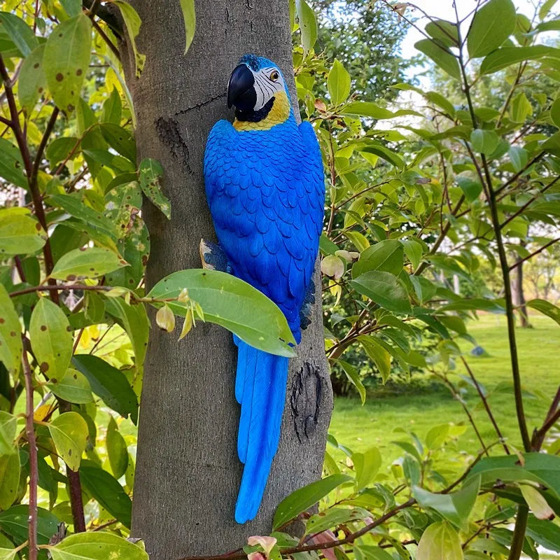 Wall-Mounted Resin Parrot Garden Statue