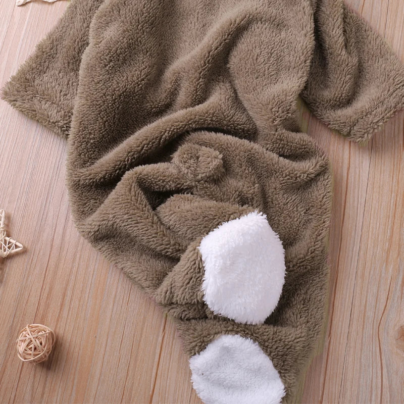 Humor Bear Baby Hooded Winter Romper