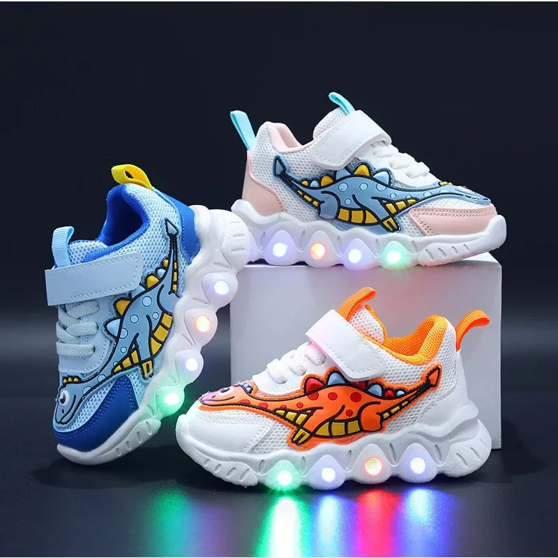 Kids’ Dinosaur LED Light-Up Sneakers