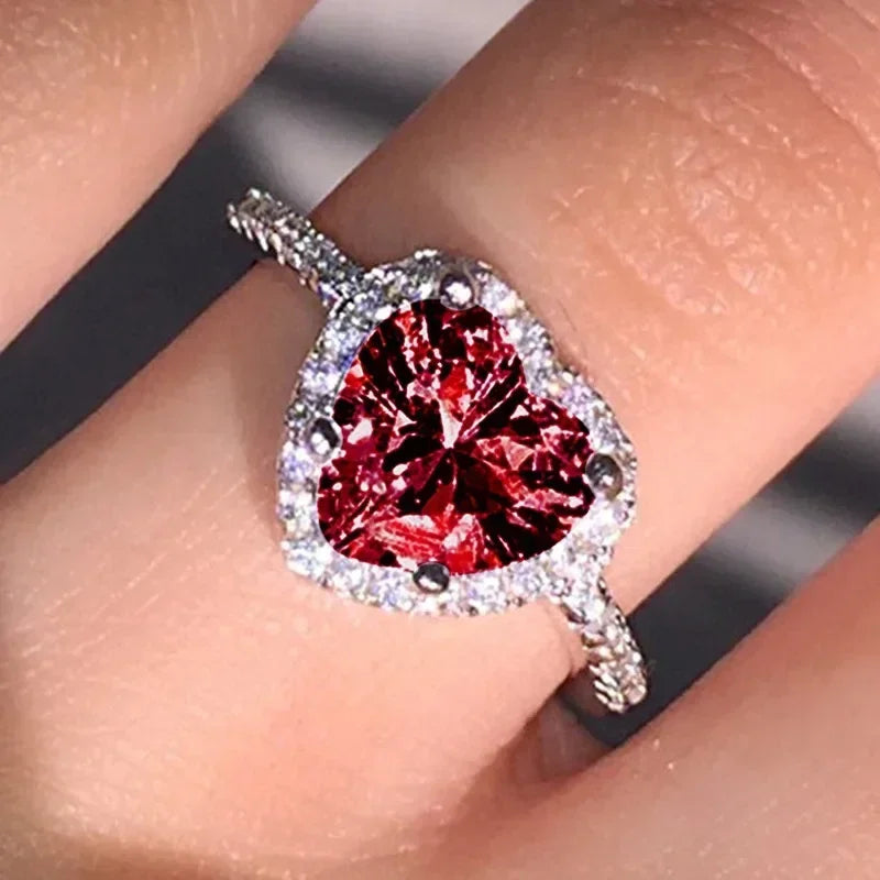 Heart-Shaped Zircon Ring