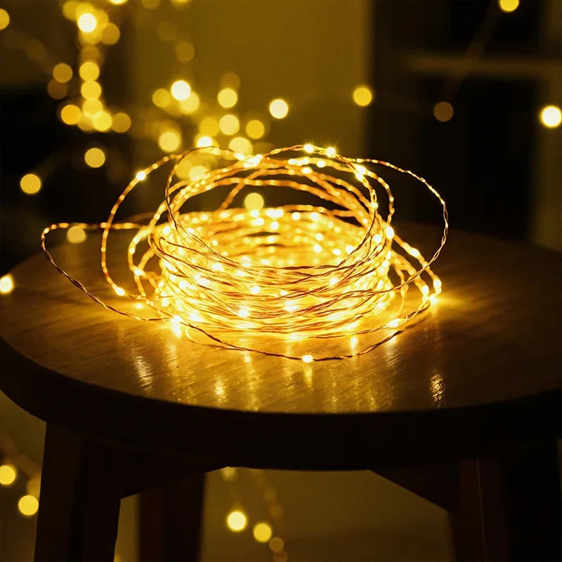 Solar-Powered Outdoor LED String Lights — 50–300 LEDs