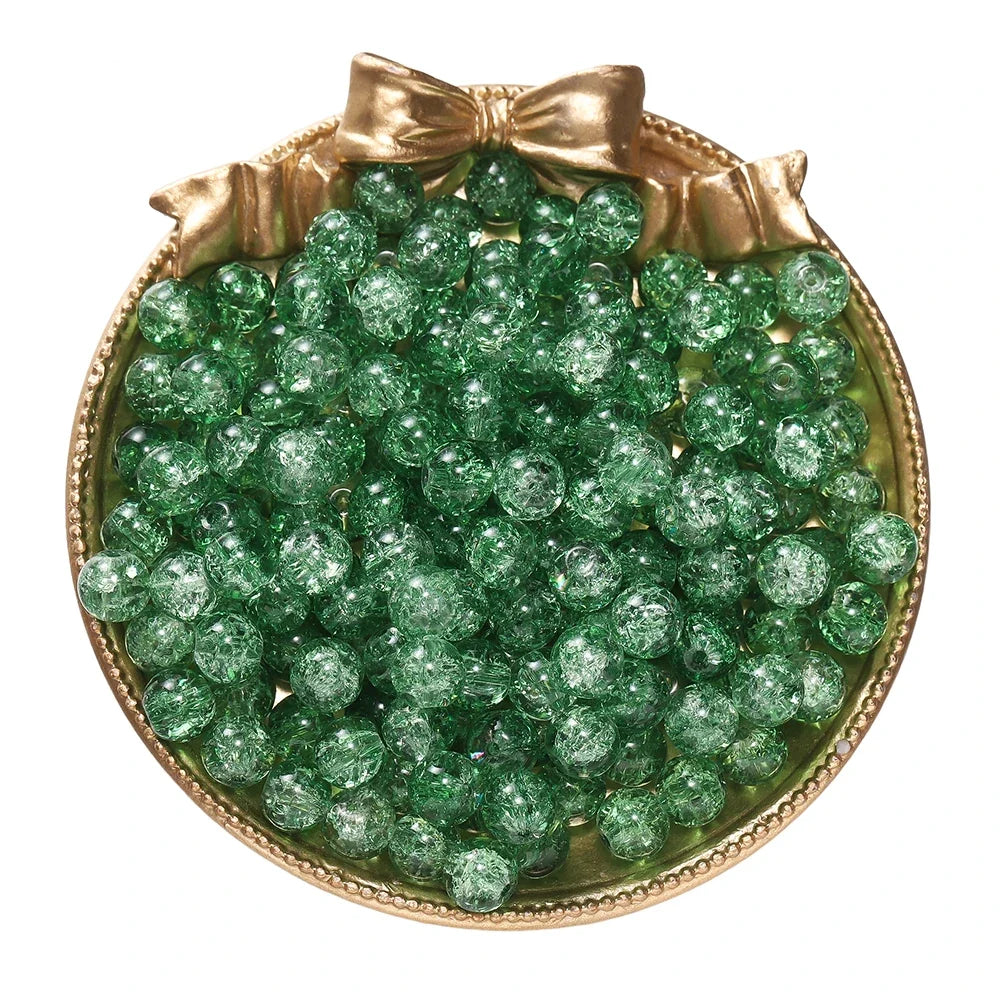 8 mm Crackle Glass Jewelry-Making Beads