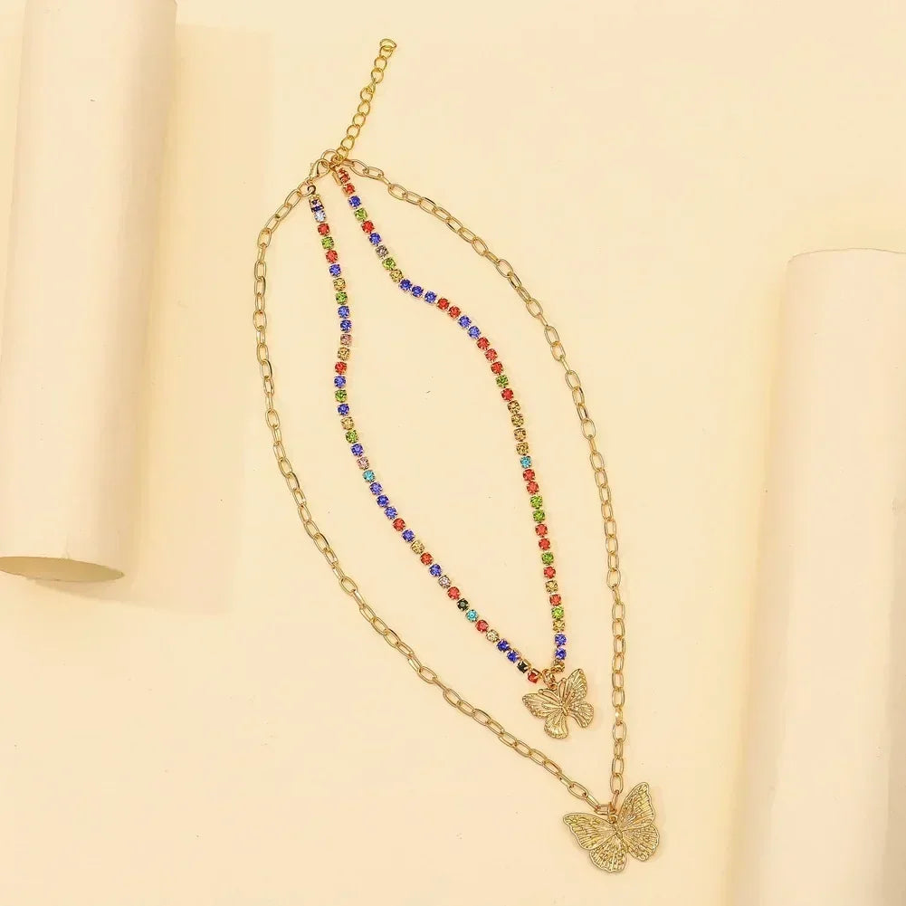 Square Pink Zircon Pendant Necklace