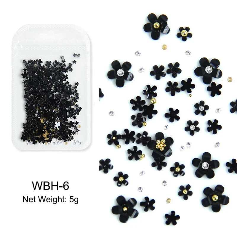 Acrylic Flower Nail Art Decorations, 5 g