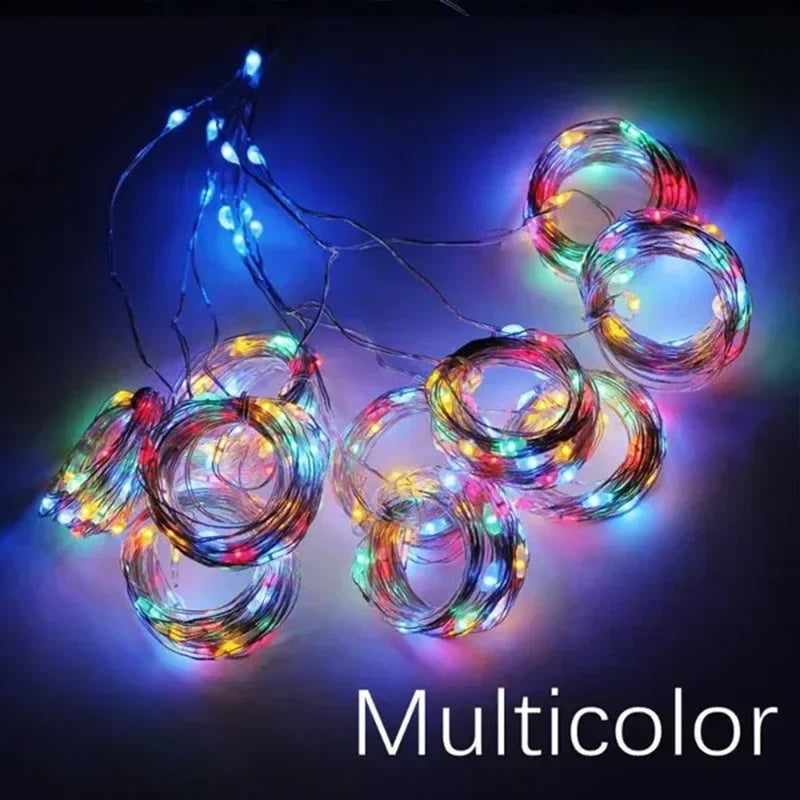 USB LED Curtain Fairy String Lights — 3 m, 8 Modes