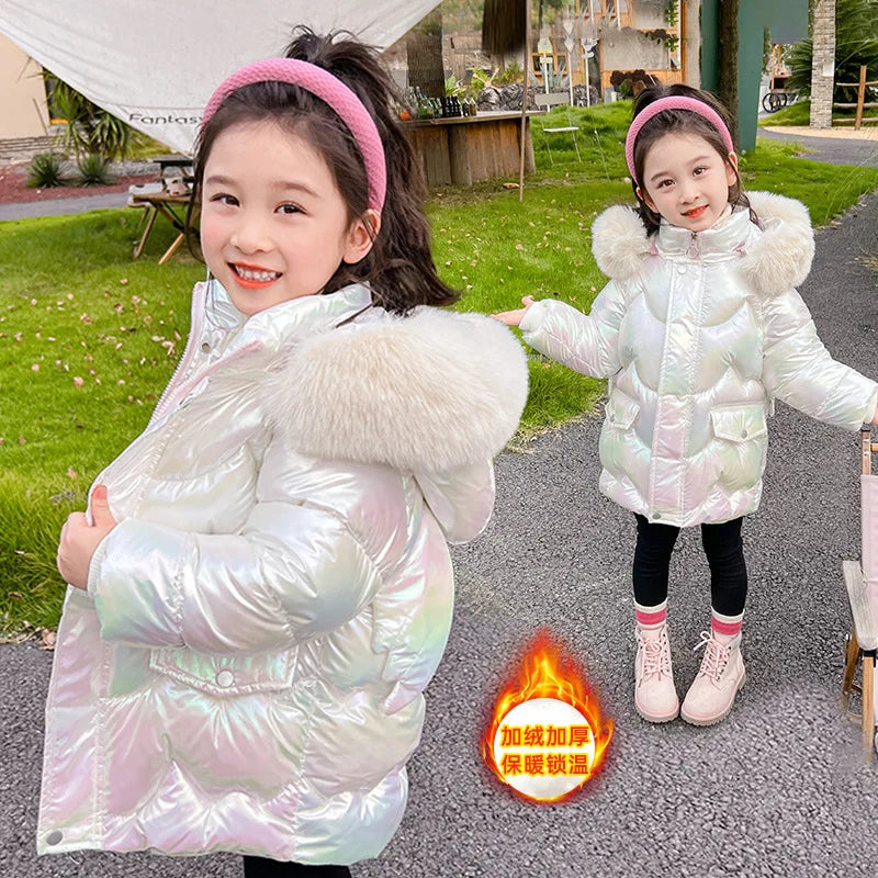 Girls’ Wing-Detail Hooded Winter Jacket