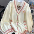Heart-Button Ribbon Cardigan