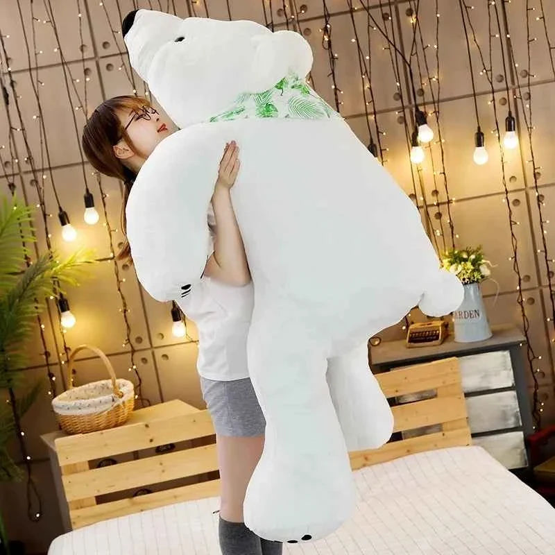 Giant Polar Bear Plush Pillow — 23.6–39.4 Inches