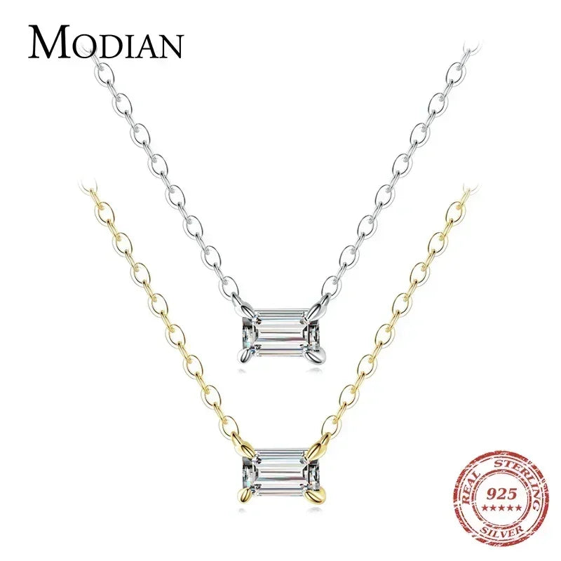 925 Sterling Silver Zirconia Charm Pendant Necklace