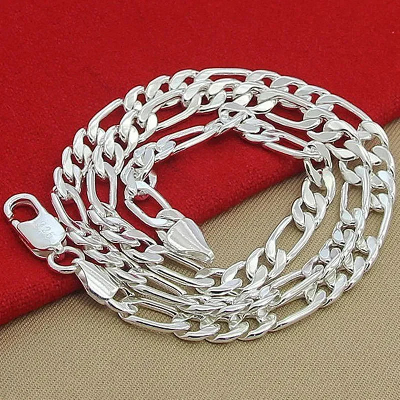 Men's 12mm 925 Sterling Silver Chain Necklace