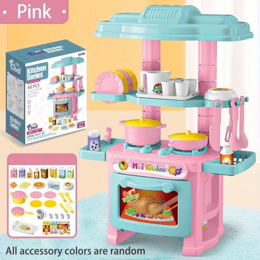 Kids’ Mini Pretend Kitchen Set with Tableware